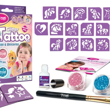 Lovak és Unikornisok csillámtetoválás szett