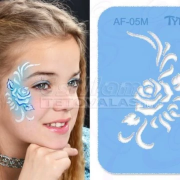 Arcfestés sablon félarc, rózsa