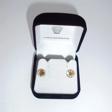 Nemesacél fülbevaló mézarany színű Swanis kristállyal, 8,2 mm 