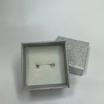 Nemesacél fülbevaló halvány rózsaszín színű Swanis kristállyal, 3 mm 