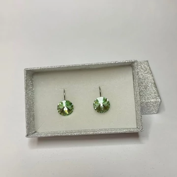 Nemesacél Rivoli fülbevaló Swanis kristállyal, 12 mm