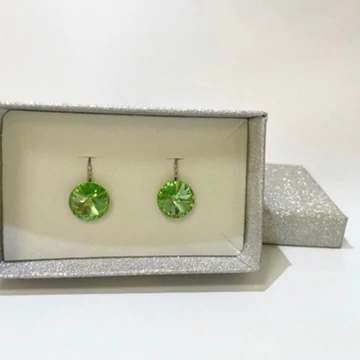 Nemesacél Rivoli fülbevaló Swanis kristállyal, 12 mm