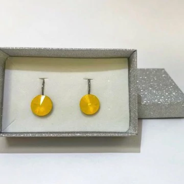 Nemesacél Rivoli fülbevaló Swanis kristállyal, 12 mm