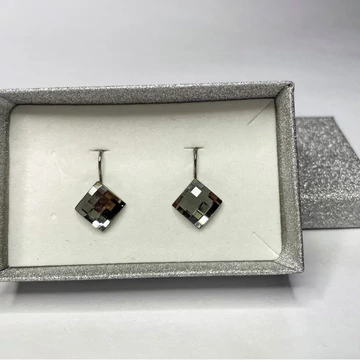 Francia kapcsos sakktábla fülbevaló, 10 mm