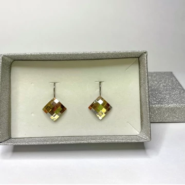 Francia kapcsos sakktábla fülbevaló, 10 mm