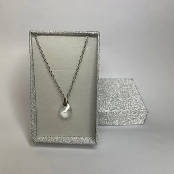 Nemesacél csepp medálos nyaklánc