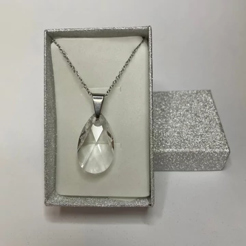 Nemesacél nagy csepp medálos nyaklánc