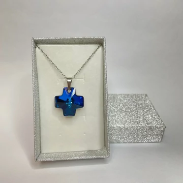 Nemesacél egyenlő szárú kereszt medálos nyaklánc