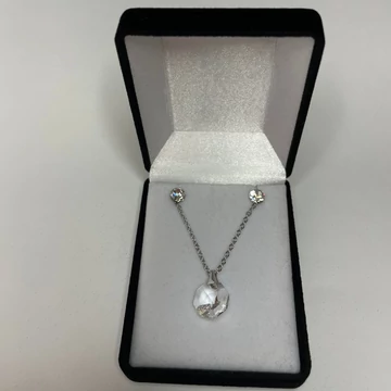 Nemesacél nyolcszög ékszerszett, víztiszta színű Swanis kristállyal