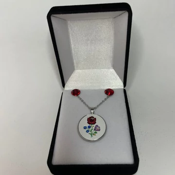 Nemesacél Kalocsai mintás ékszerszett