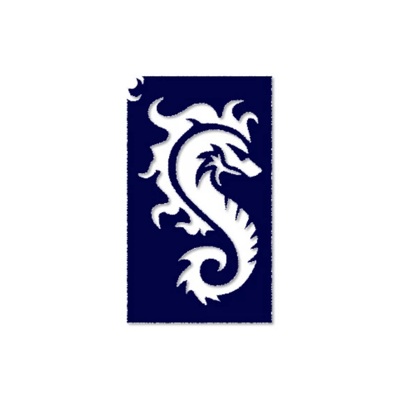 Csikóhal csillámtetoválás sablon