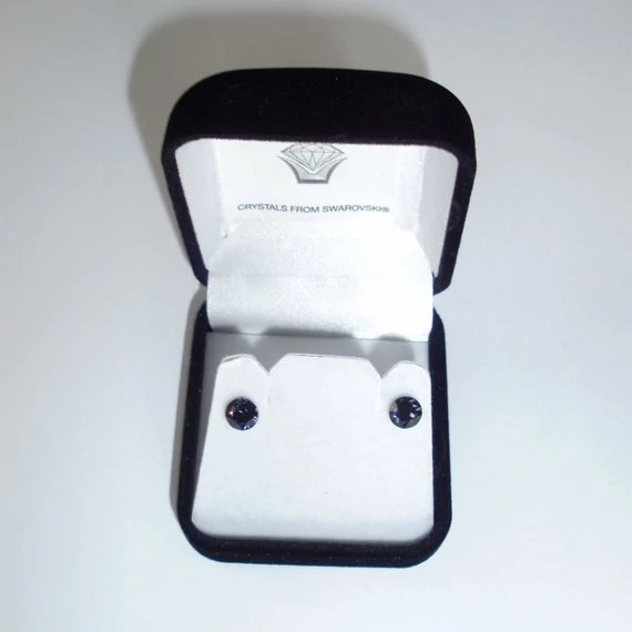 Nemesacél fülbevaló grafit színű Swanis kristállyal