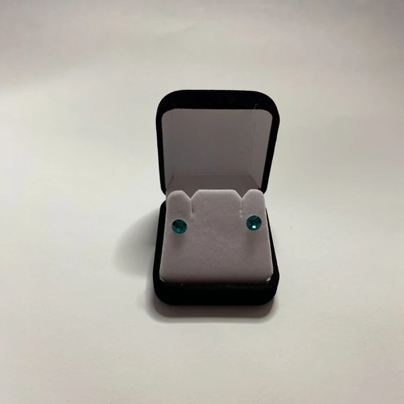 Nemesacél fülbevaló türkizzöld színű Swanis kristállyal