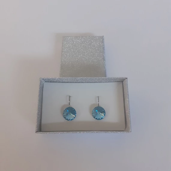 Nemesacél Rivoli fülbevaló Swanis kristállyal, 12 mm