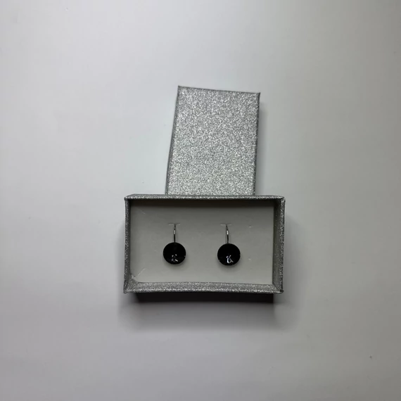 Nemesacél Rivoli fülbevaló Swanis kristállyal, 12 mm