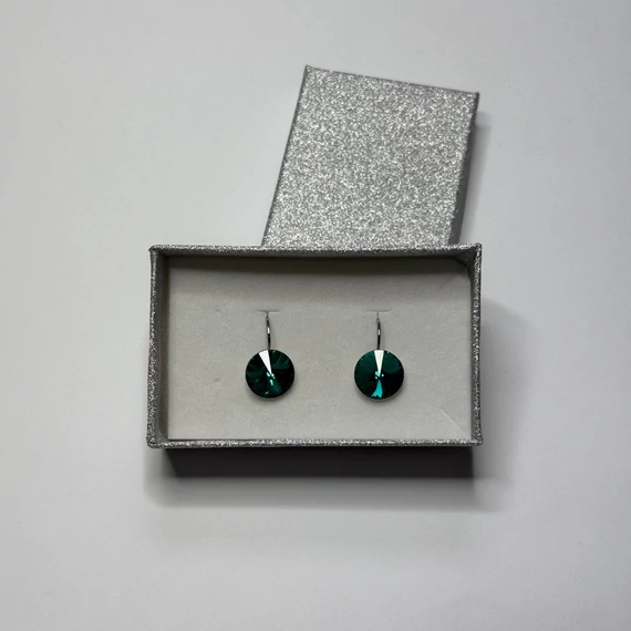 Nemesacél Rivoli fülbevaló Swanis kristállyal, 12 mm