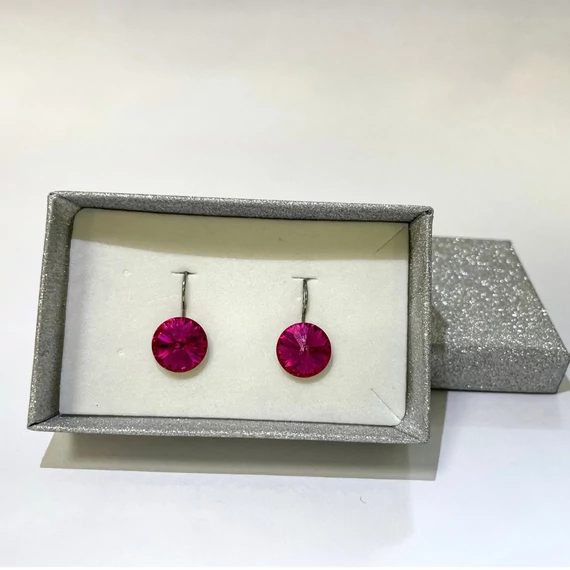 Nemesacél Rivoli fülbevaló Swanis kristállyal, 12 mm