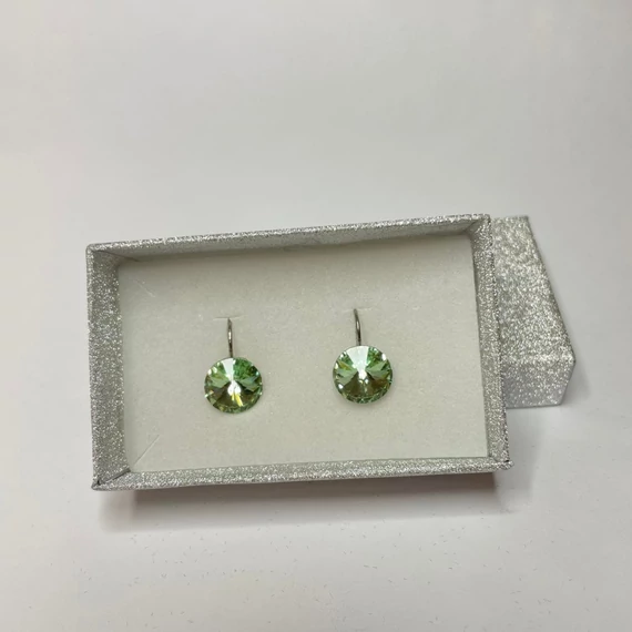 Nemesacél Rivoli fülbevaló Swanis kristállyal, 12 mm