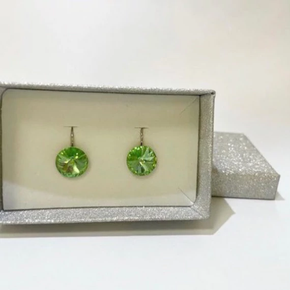 Nemesacél Rivoli fülbevaló Swanis kristállyal, 12 mm