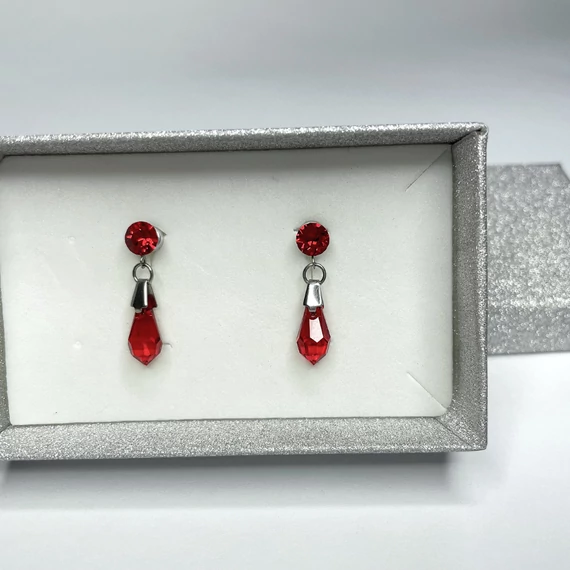 Nemesacél csepp lógós fülbevaló