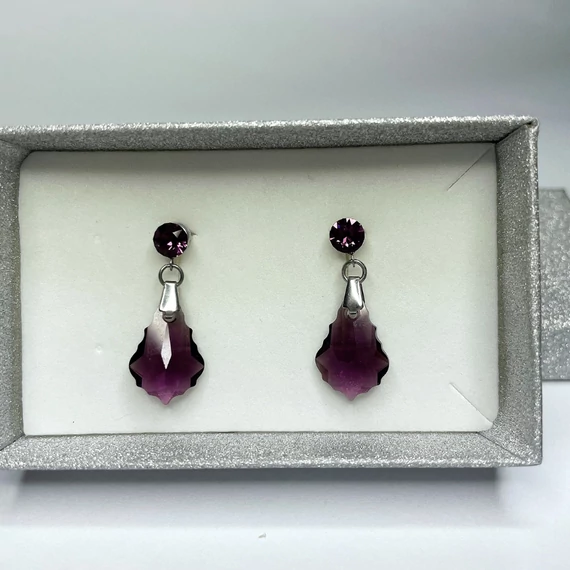 Nemesacél barokk lógós fülbevaló