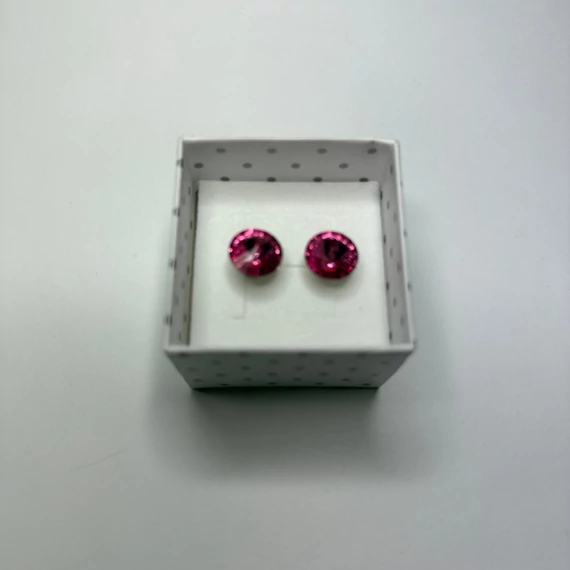 Nemesacél fülbevaló rózsaszín színű Swanis kristállyal