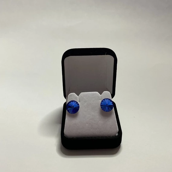 Nemesacél fülbevaló tengerkék színű Swanis kristállyal