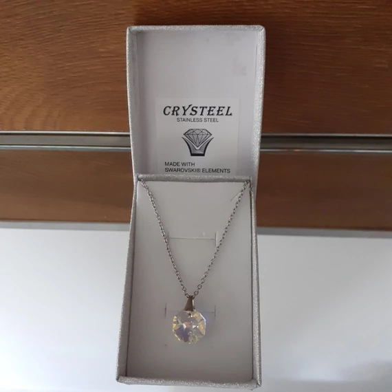 Nemesacél nyolcszög medálos nyaklánc