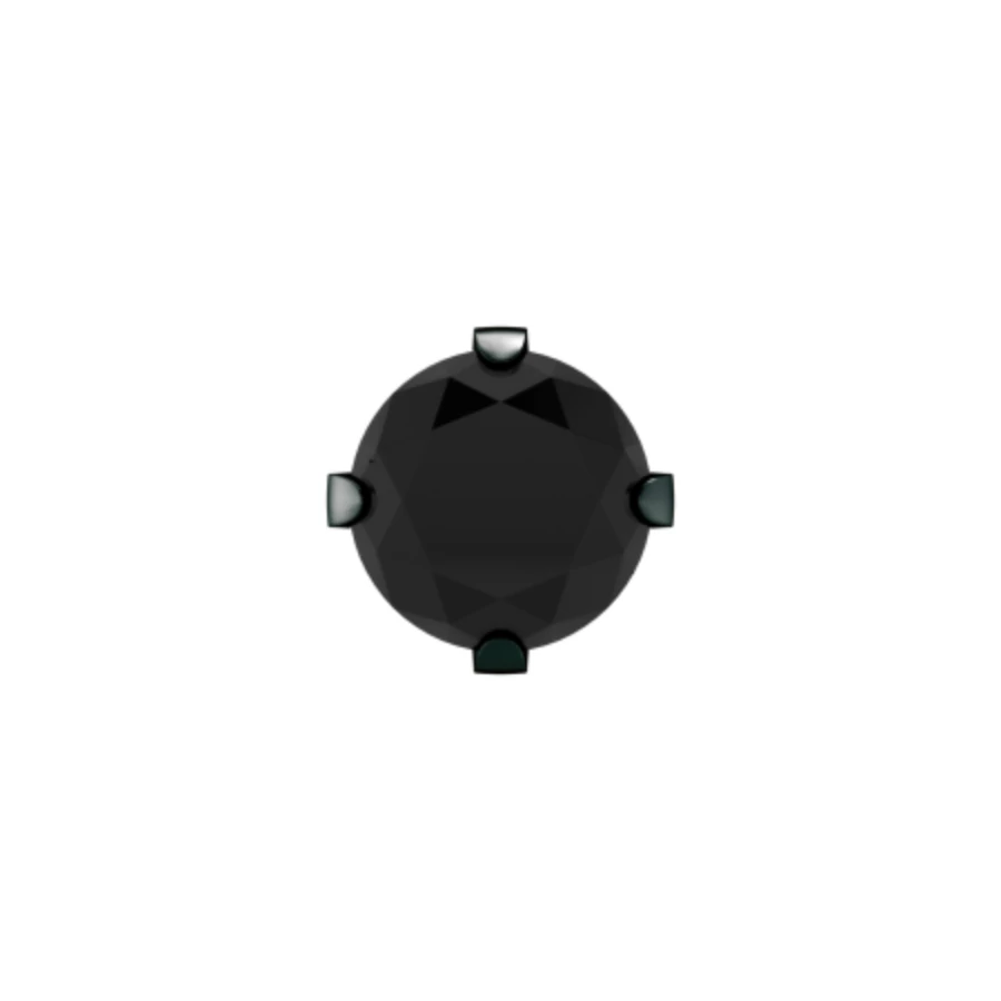 Füllyukasztás 5 mm Fekete Cubic Cirkónia ékszerrel (ajándék utókezelővel)