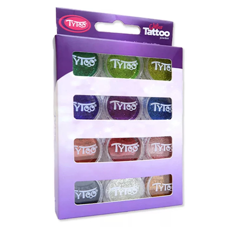 Csillámpor szett 12 x 2,5 ml alap színek