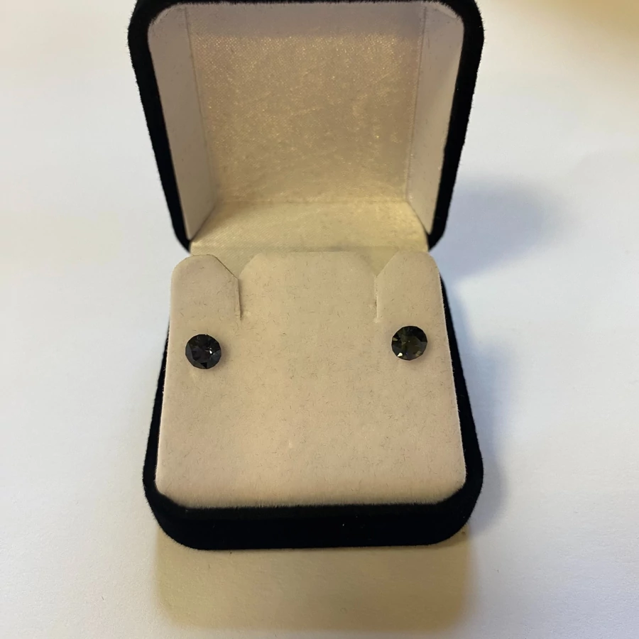 Nemesacél fülbevaló grafit színű Swanis kristállyal, 5,3 mm 