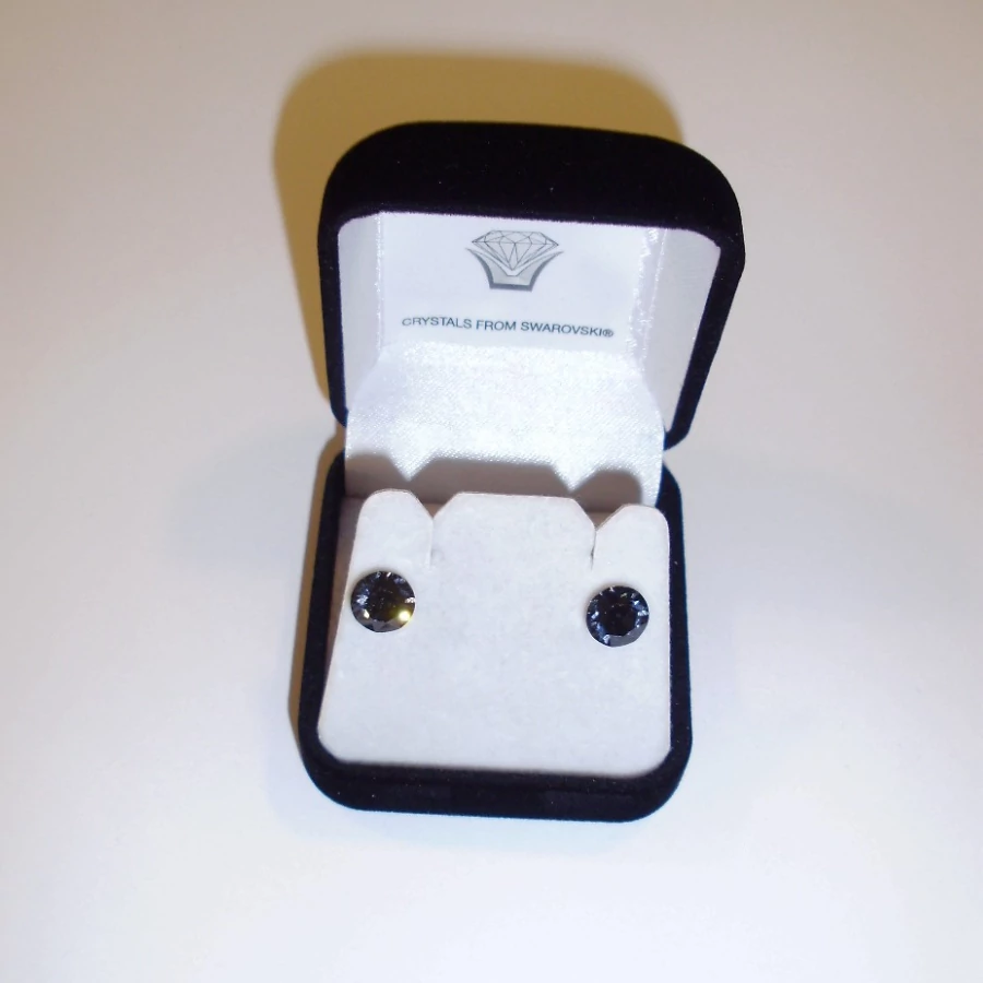 Nemesacél fülbevaló grafit színű Swanis kristállyal, 8,2 mm 