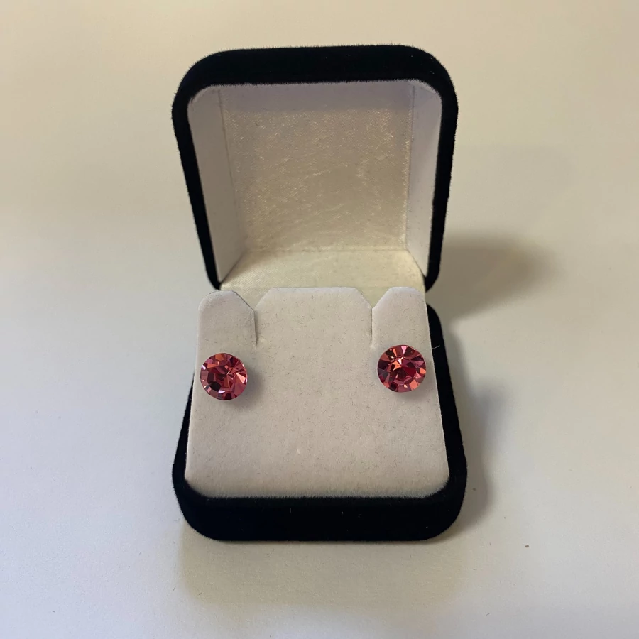 Nemesacél fülbevaló rózsaszín színű Swanis kristállyal, 8,2 mm 