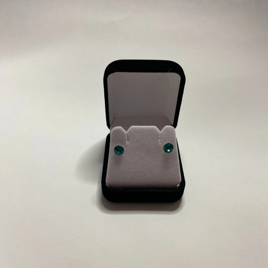 Nemesacél fülbevaló türkizzöld színű Swanis kristállyal, 6,2 mm 